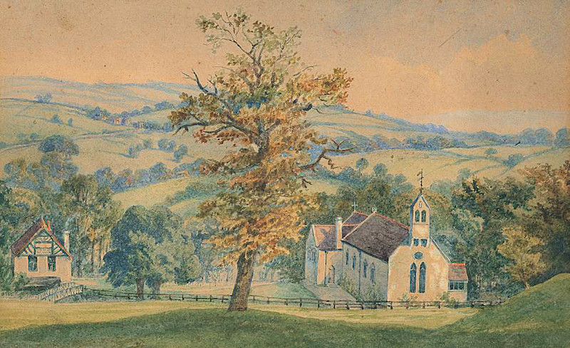 St Martin’s, as built in 1870: contemporary watercolour
